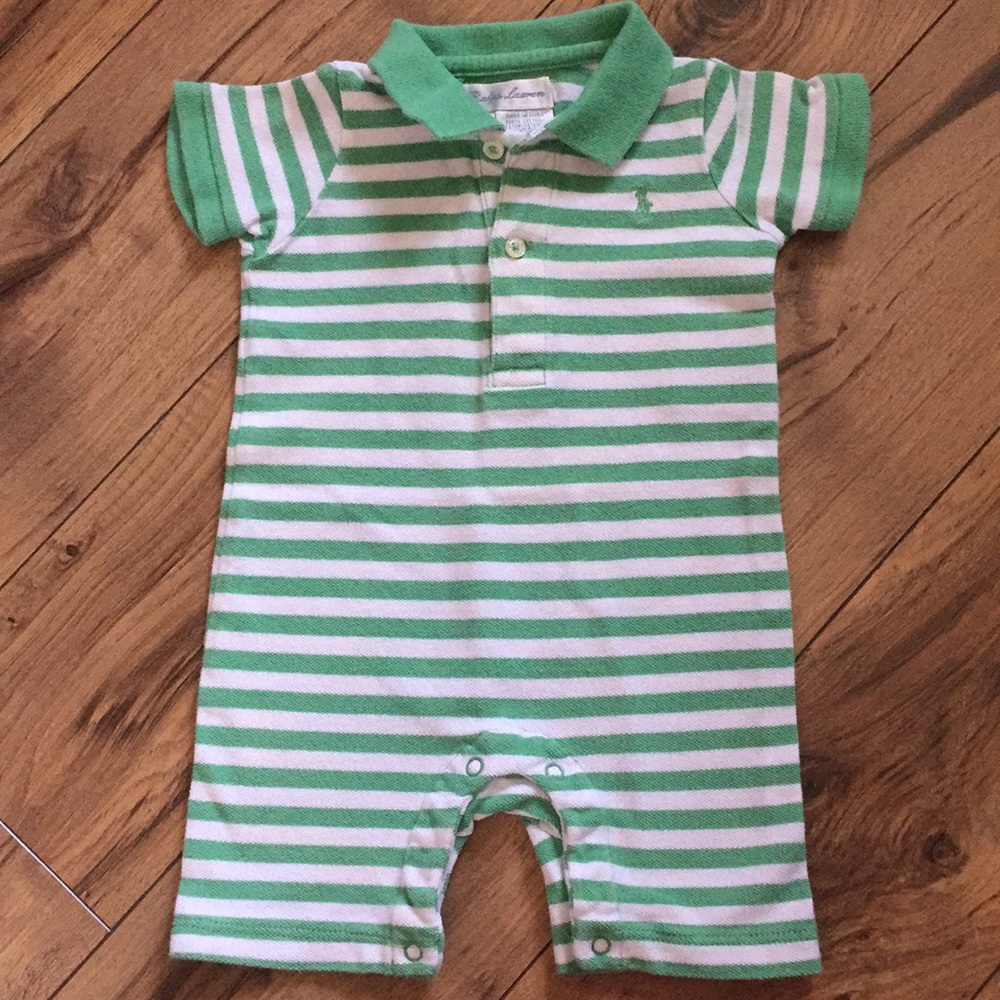 Ralph Lauren Striped Polo Infant Romper 6M